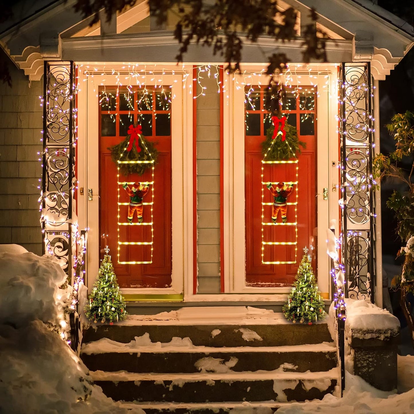 🎅 NOVO! BOŽIĆNA LED DEKORACIJA – DEDA MRAZ NA MERDEVINAMA 🎄
