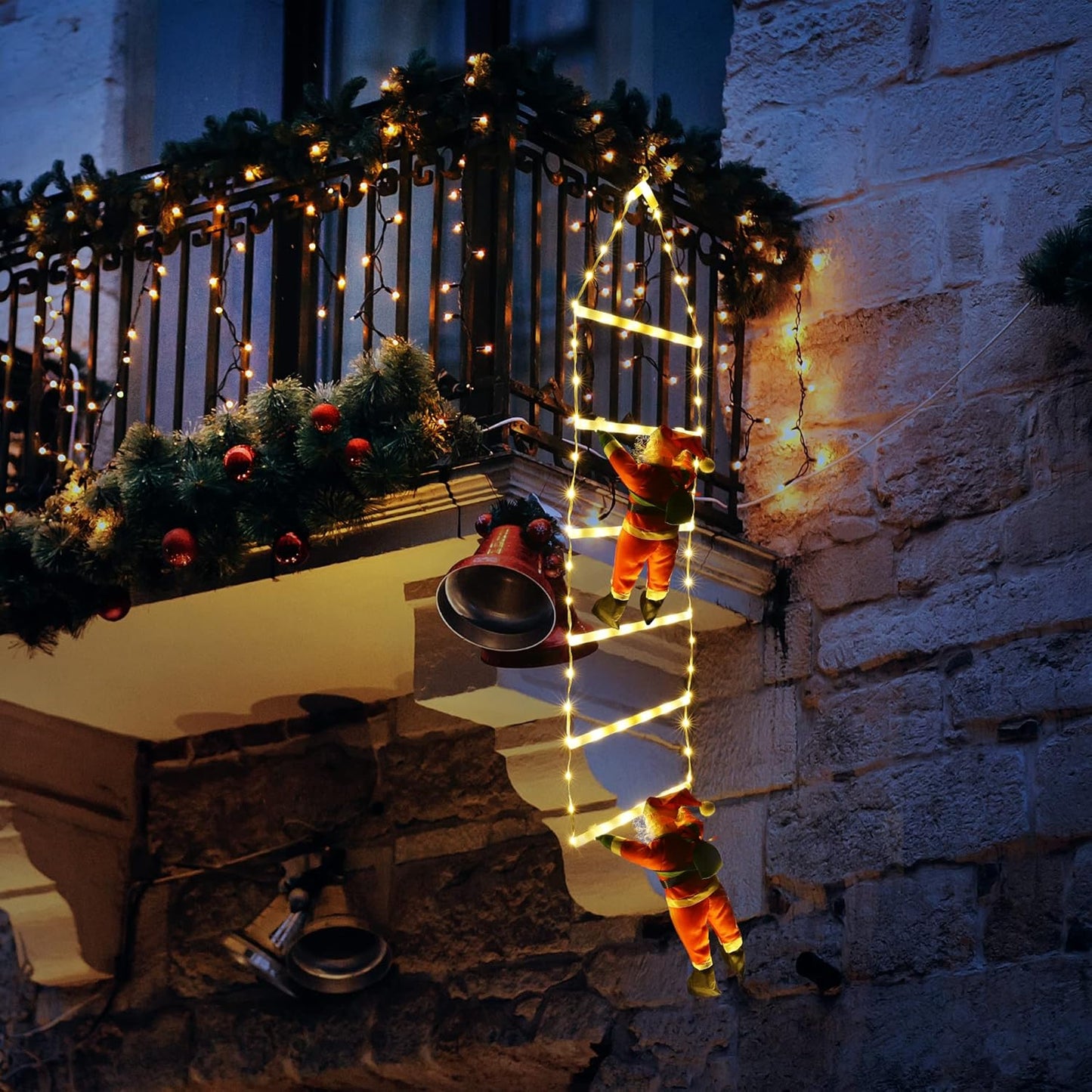 🎅 NOVO! BOŽIĆNA LED DEKORACIJA – DEDA MRAZ NA MERDEVINAMA 🎄