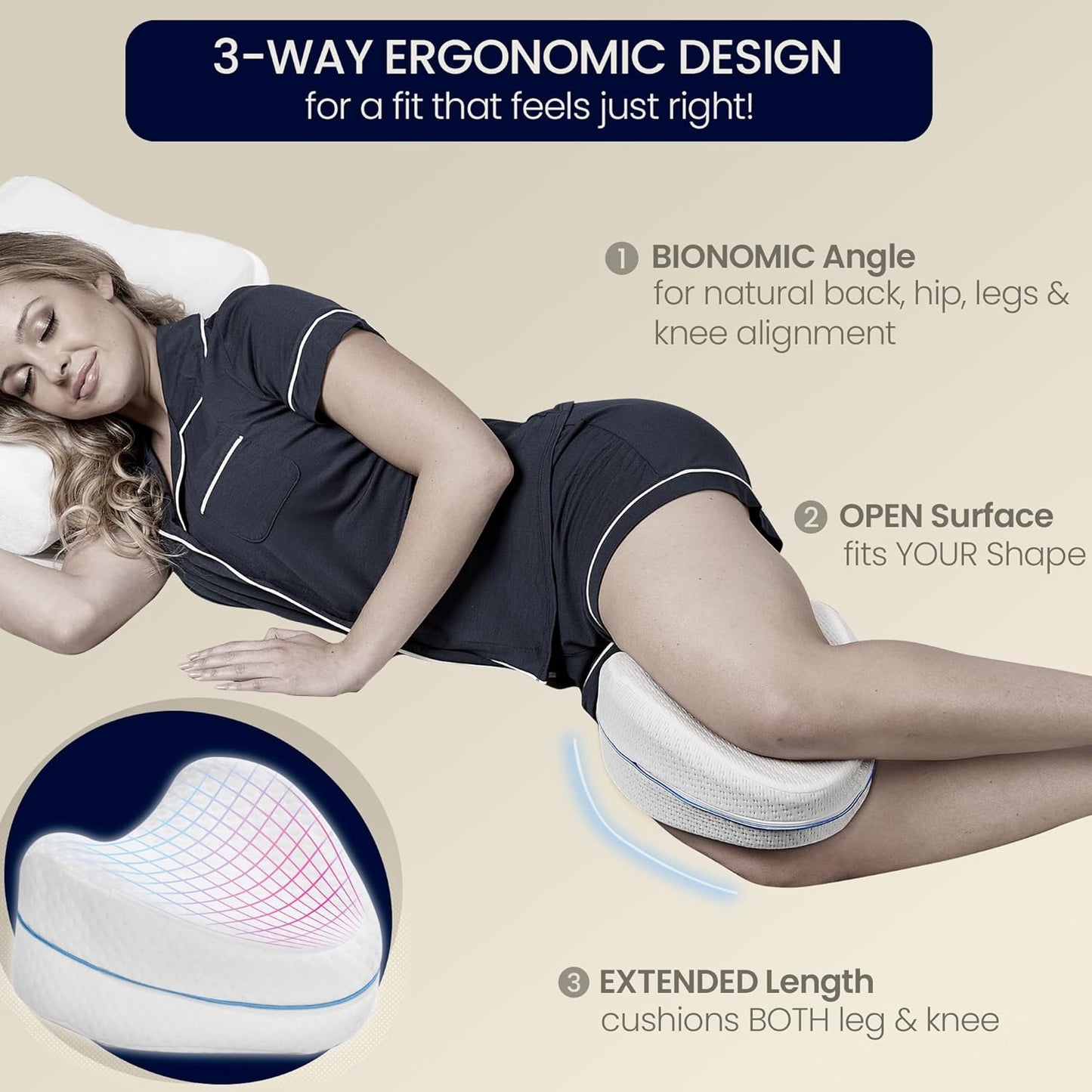 💤 Ergonomski Jastuk za Noge – Memory Foam Comfort