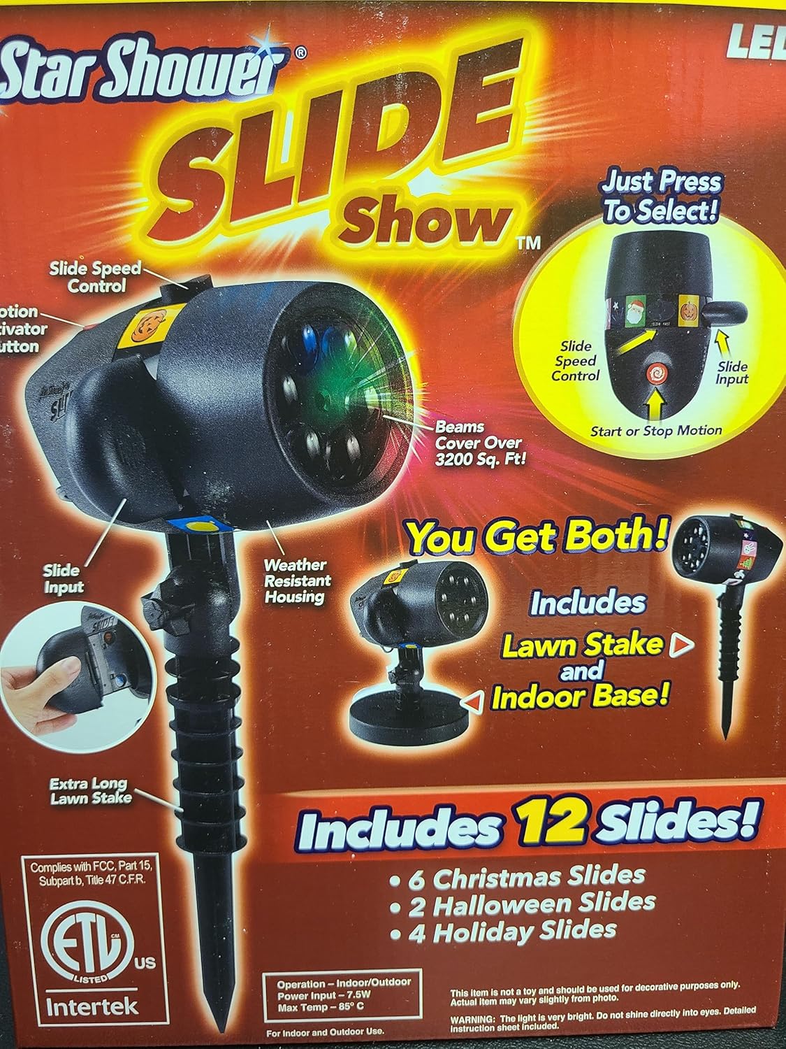 🌟 Star Shower Slide Show – LED Projektor sa 12 Slajdova