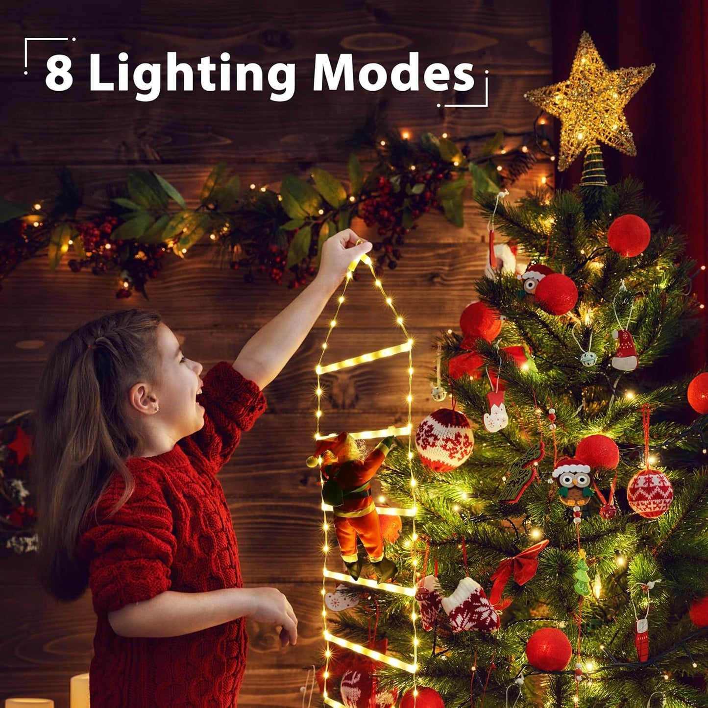🎅 NOVO! BOŽIĆNA LED DEKORACIJA – DEDA MRAZ NA MERDEVINAMA 🎄