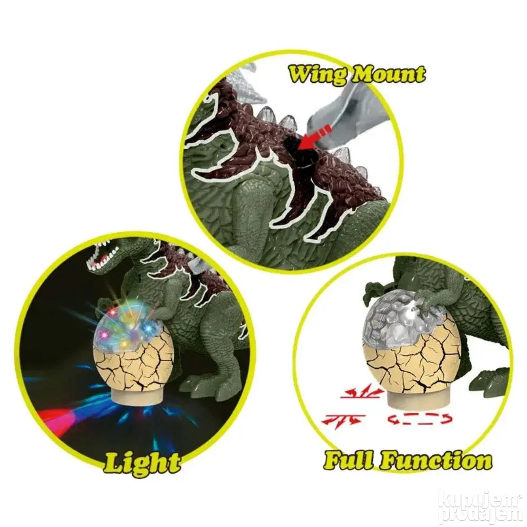 🦖 Interaktivni Dino Zmaj sa Dimom, Svetlima i Zvukom