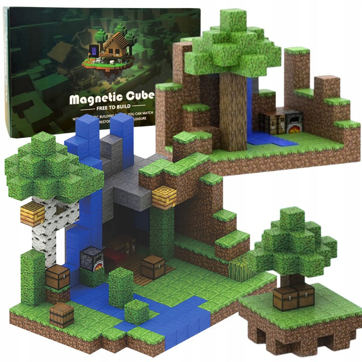 🧲 Magnetne Minecraft Kocke 132 delova + figurice