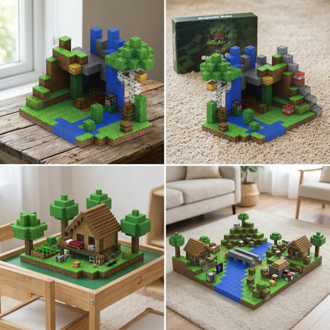 🧲 Magnetne Minecraft Kocke 132 delova + figurice