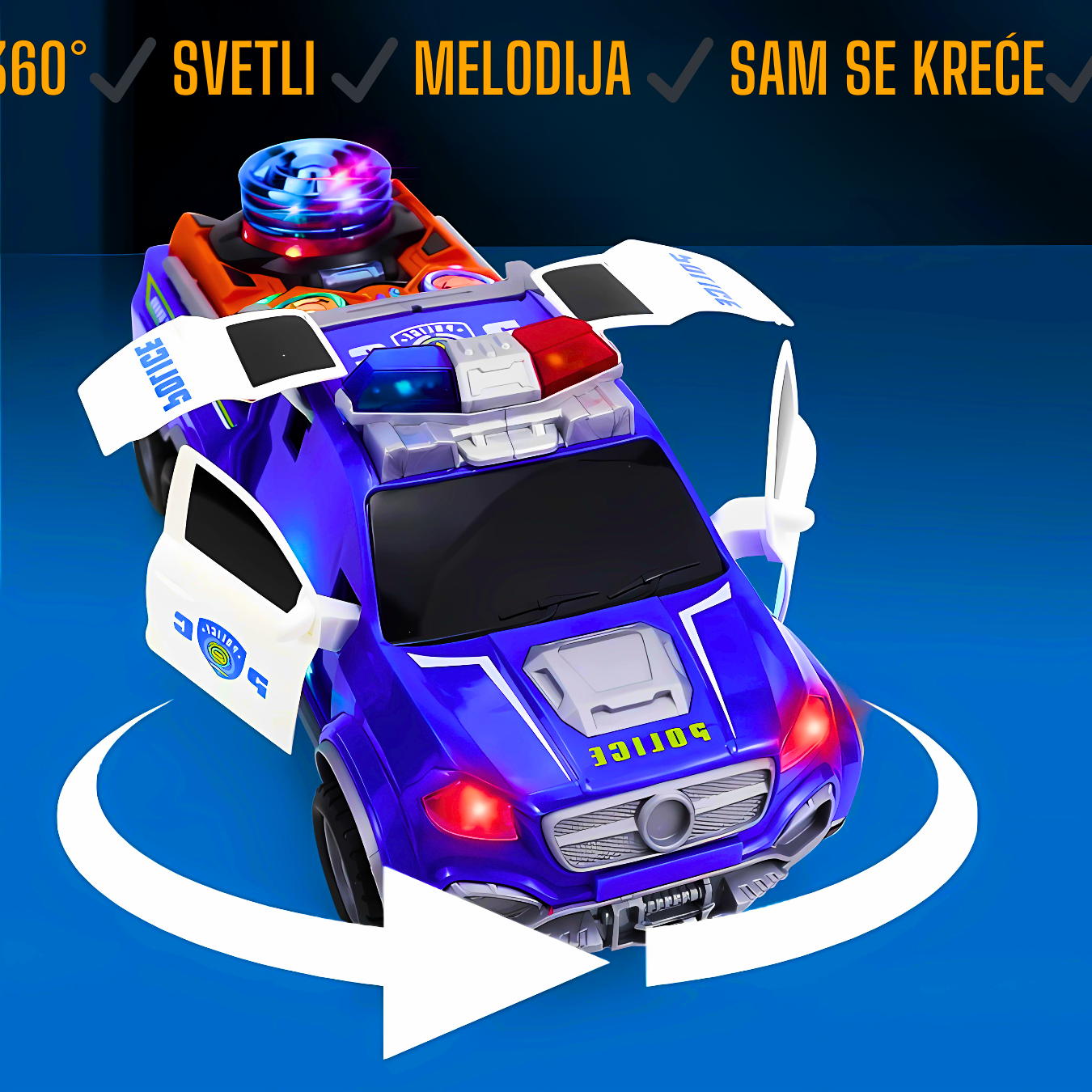 Svetleći Policijski Džip za decu